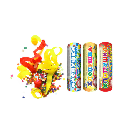 Набор ( 3конф.+3серп.) Набор хлопушек купить в Дмитрове | dmitrov.salutsklad.ru